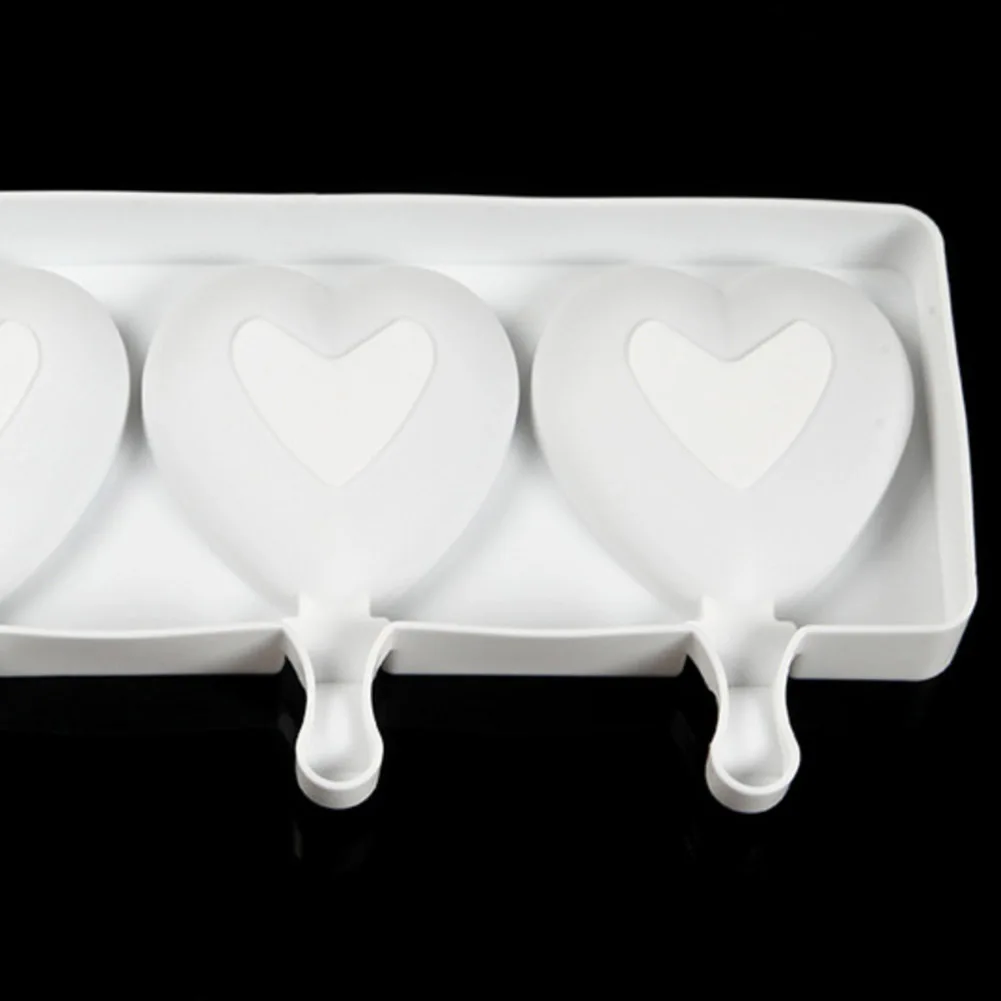 

Silicone Ice Cream Molds 4-Cavity Heart Shape Ice mould Freezer Mould Ice Cube Tray DIY Dessert Tool,