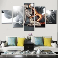artsailing fashion figure kiss embrace hotel hanging poster core 5 pieces wall pictures canvas painting modular cuadros unframd