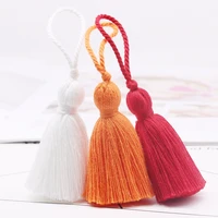 2pcs 11cm lanyard hanging ear thick tassel pure cotton satin phone tassels for crafts jewelry diy sewing curtains garment decor