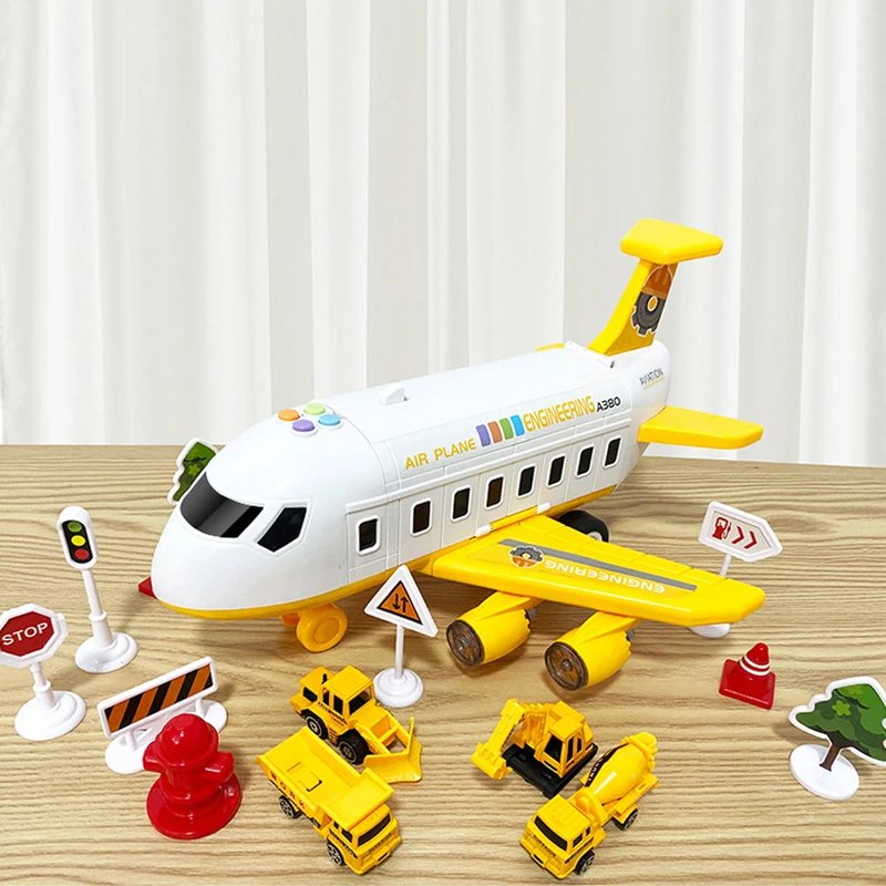 QWZ новый самолет деформация музыка имитация трек инерция детская игрушка Большой