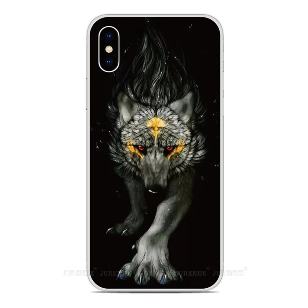 Для iPhone 12 11 Pro XS Max XR X 6 7 8 плюс SE2 SE 2020 арт волк чехол для телефона iPod Touch Plus 5