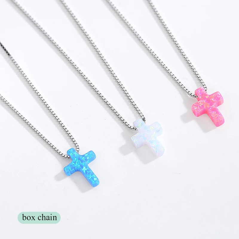 Женское Ожерелье с опаловым крестом KALETINE ожерелье из настоящего серебра 925 пробы