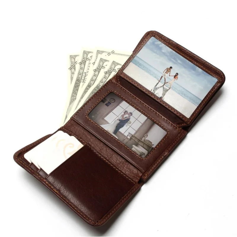 Кошелек RFID с защитой от кражи кожаный бумажник застежкой тонкий мужской