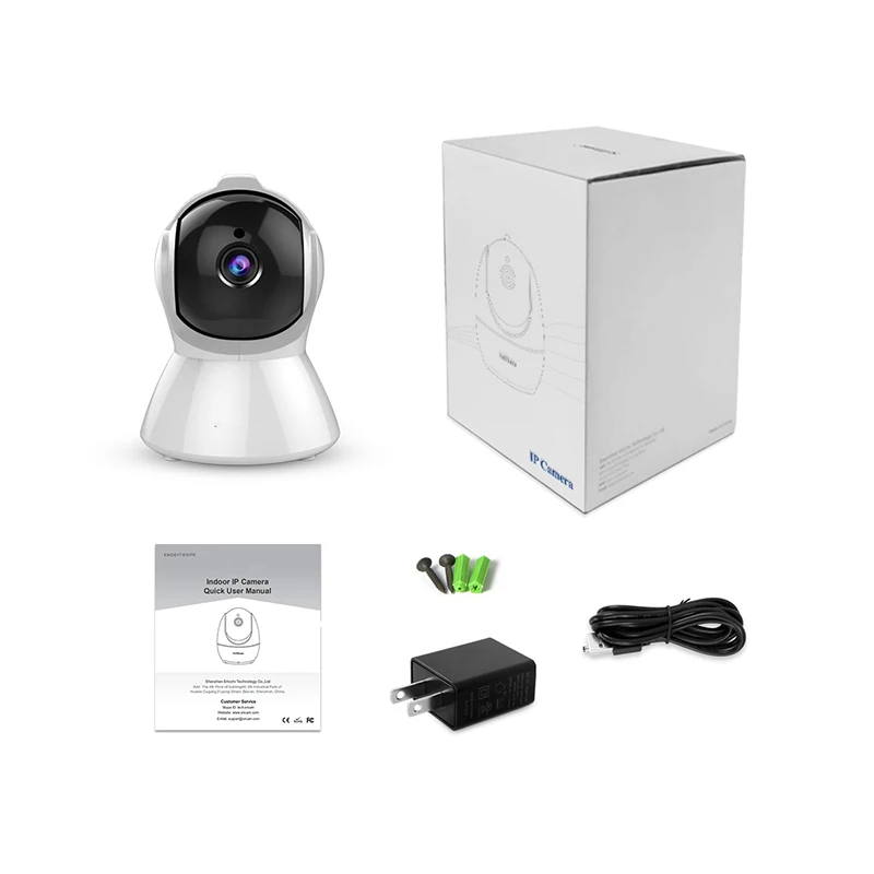 SecuPlug + 2.0MP IP Камера 1080P AI тела автоматическое отслеживание H.265 кабельным