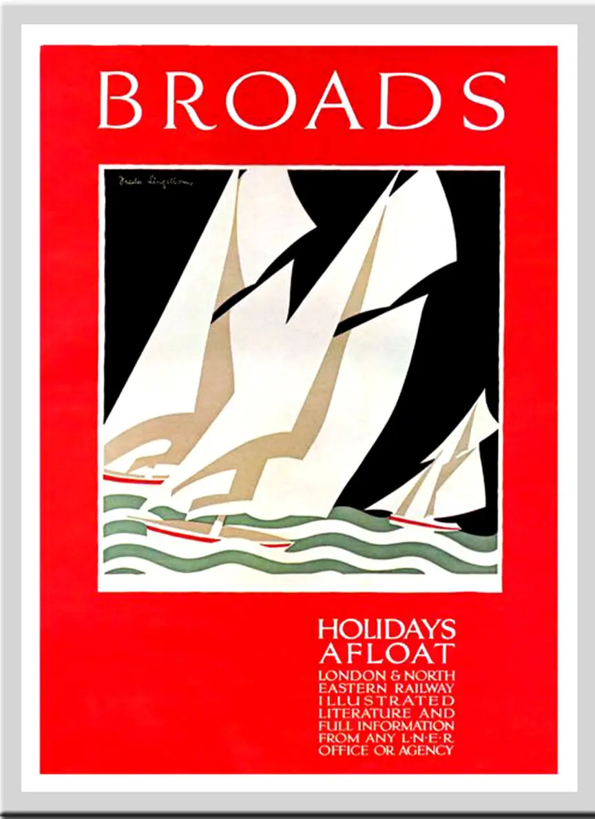 

Norfolk Broads vintage retro travel Art Silk Poster Print 24x36inch