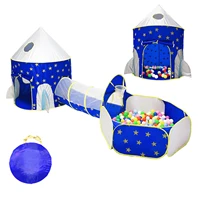 3 in 1 children crawling tunnel portable foldable playhouse game tent castle play house ocean ball pool kid playground yard pool