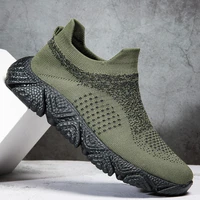 mens vulcanize shoes slip on sock casual sneakers mesh elastic flat shoes male wrap ankle breathable sport shoes walking soft