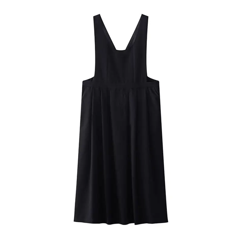 

XITAO Pleated Strapless Dress Fashion New Women Black Small Fresh Casual Style 2021 Spring Autumn Backless Loose Dress ZY5520