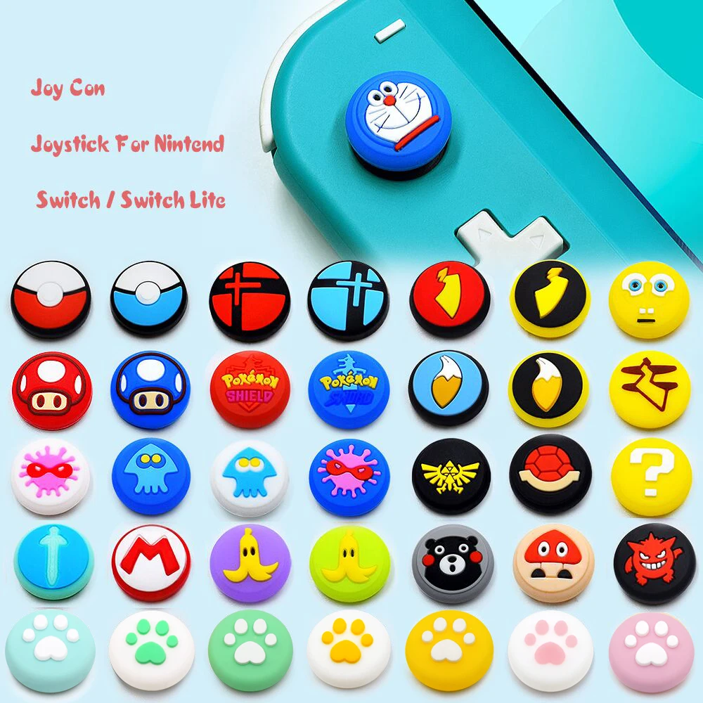 

Anime Theme Joystick Cover Thumb Stick Grip Cap For Nintend Switch NS Lite Joy-Con Controller JoyCon Gamepad Thumbstick Case