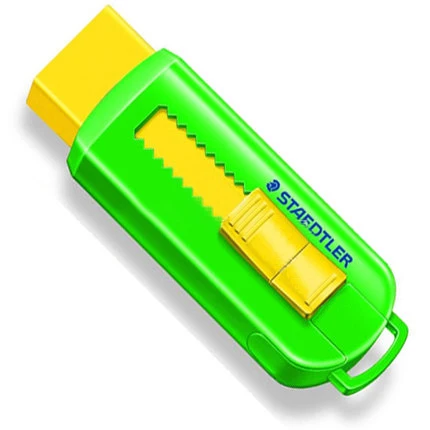 1 шт. STAEDTLER 525 PS1P-S Профессиональный рисунок Телескопический Push-pull сменный ластик в виде макарон - Цвет: Yellow-green