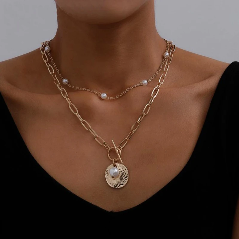 Винтажное готическое ожерелье чокер с жемчужинами в стиле барокко для женщин