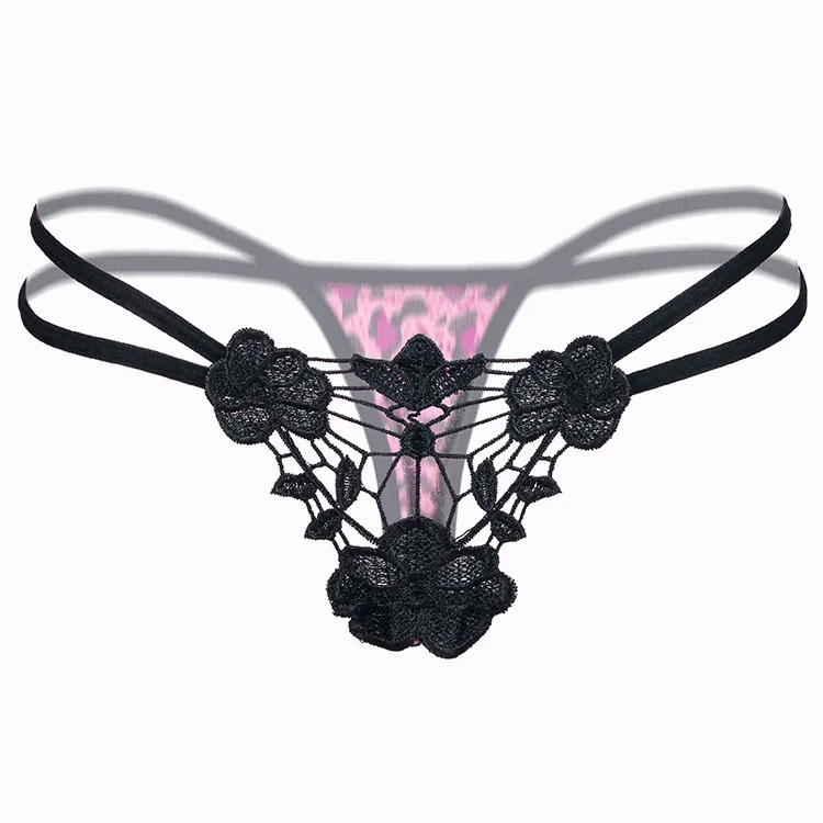 Женские стринги сексуальные леопардовые трусики прозрачные кружевные с