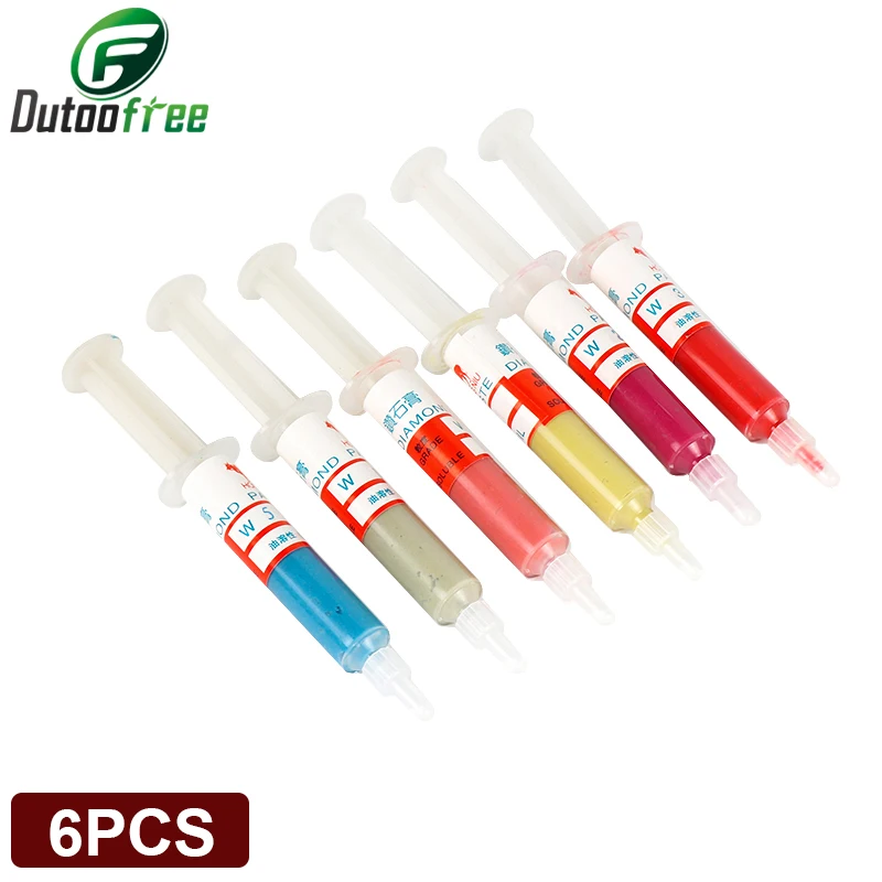 6 шт высокое Количество Алмазный Полировочный диск притирки паста состав шприцы 0