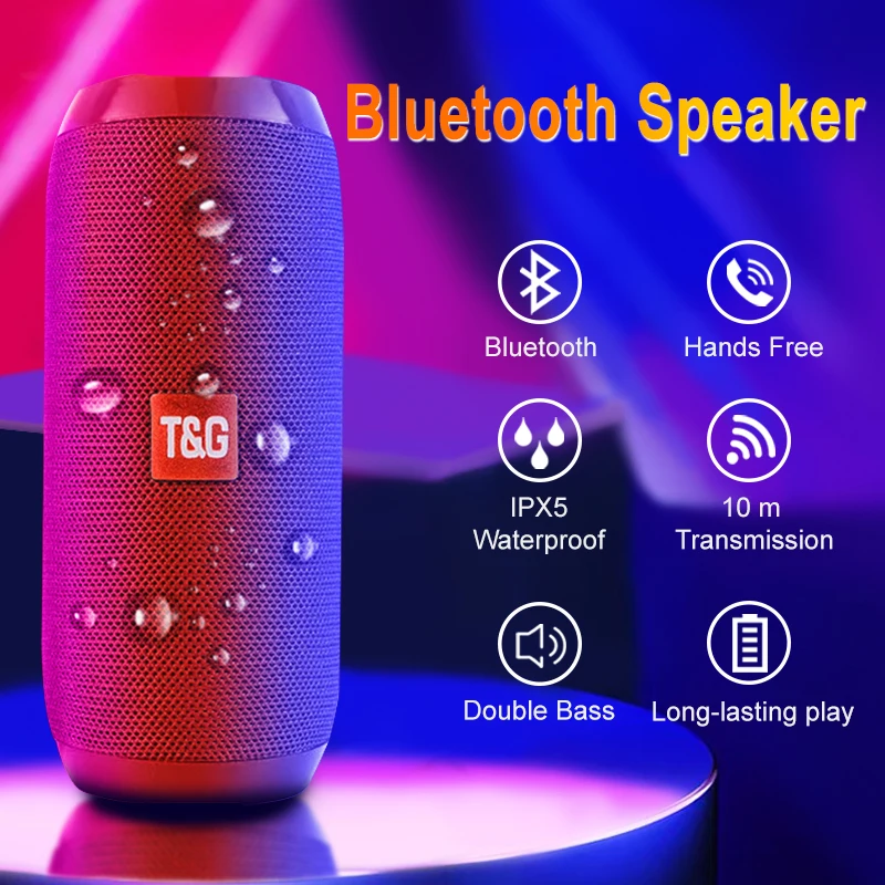 

Portable Bluetooth Speaker Wireless Bass Column Waterproof Outdoor USB Speakers Support AUX TF FM Radio Subwoofer Loudspeaker