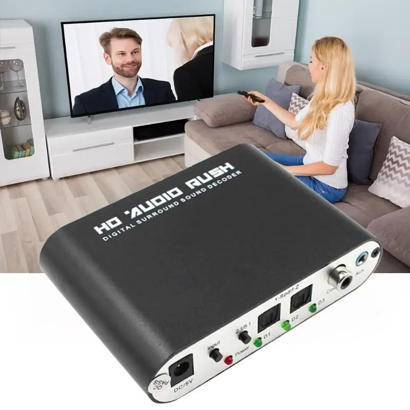 Цифровой аудио декодер 5 1 канальный оптический SPDIF/коаксиальный Dolby AC3/DTS