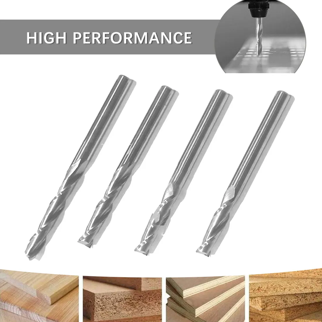 

Mill Cutter Bit Compression End Mill Woodworking DOWN Cut 2 Flutes Spiral Carbide End Mill CNC Router Wood End