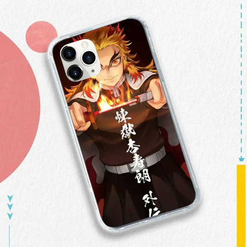 

Kimetsu no Yaiba Kyojuro Rengoku Phone Case for iPhone 11 12 pro XS MAX 8 7 6 6S Plus X 5S SE 2020 XR