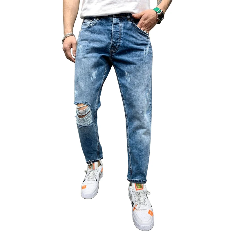IiDossan сексуальные джинсы с прорехами Для мужчин Slim Fit Прямая поставка Стильный для