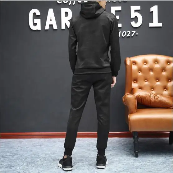 Мужская толстовка костюм 2019 новая осенняя модная повседневная с капюшоном и