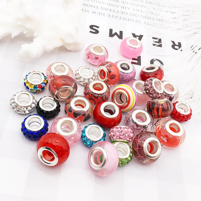 Круглые бусины из пластика и смолы для изготовления ювелирных изделий с большим