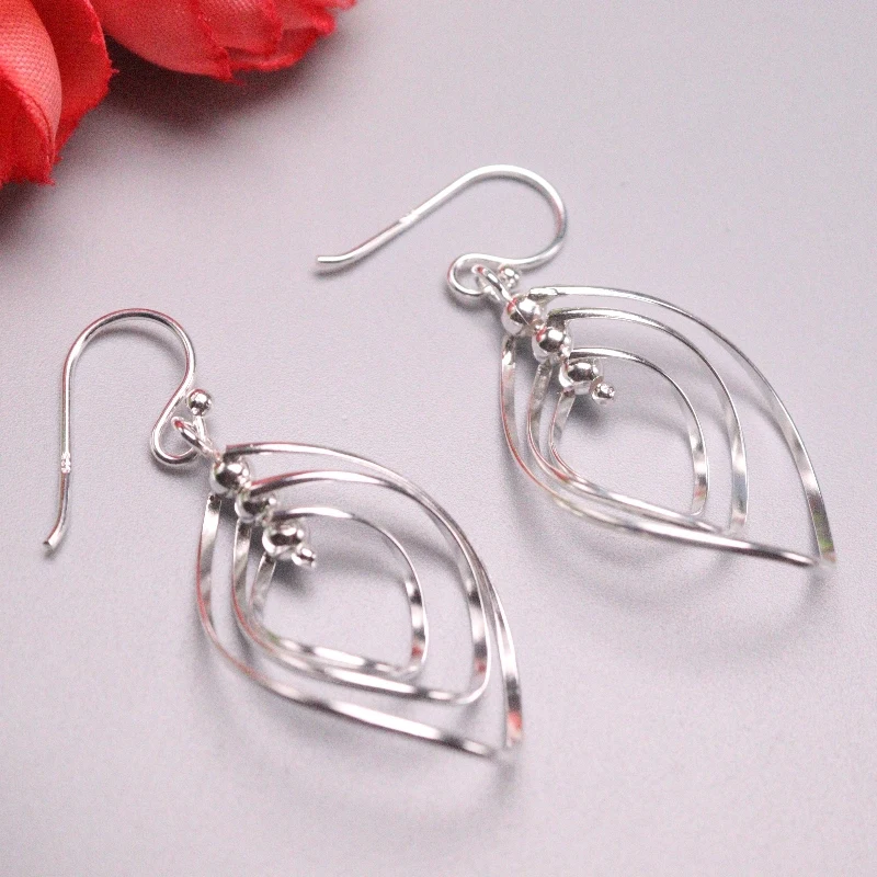 

Серьги-подвески женские из серебра 925 пробы, 36 х22 мм