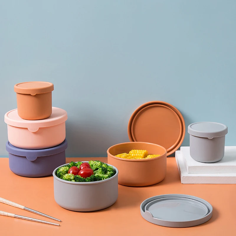 Силиконовый Ланч-бокс коробка для сохранения свежести с крышкой бэнто миска