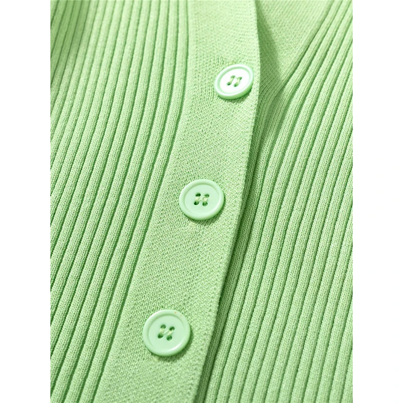 

Sukibandra Autumn Winter Solid Color Turn-down Collar Long Sleeve Ribbed Knitted Cardigan Casual Women White Sweater Fall Jumper