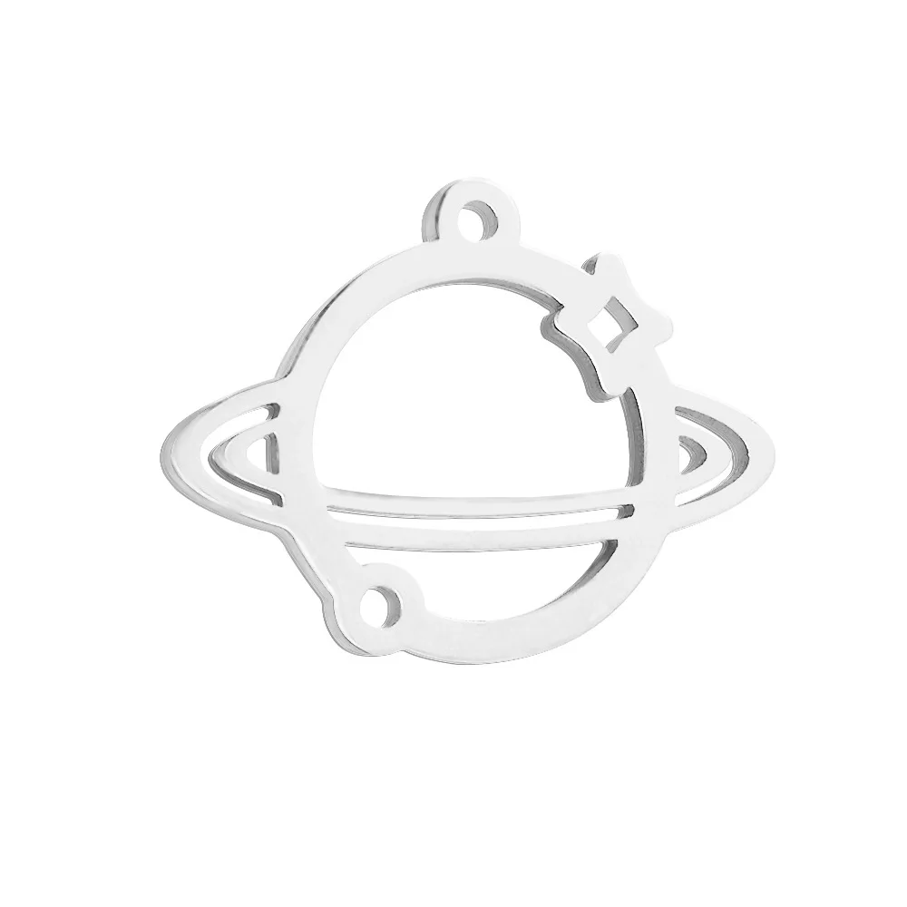 

100% Stainless Steel Hollow Earth Planet Charm Pendant For Jewelry Making Metal Planet Charms Mirror Polished Wholesale 20pcs