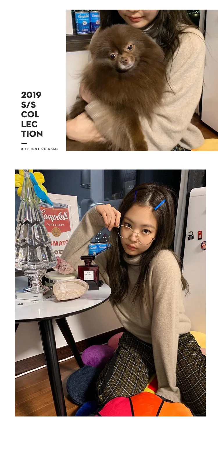Kpop Blackpink Jennie same корейские Серые вязаные толстовки с высоким воротником женская уличная Толстовка Harajuku Осенняя теплая одежда