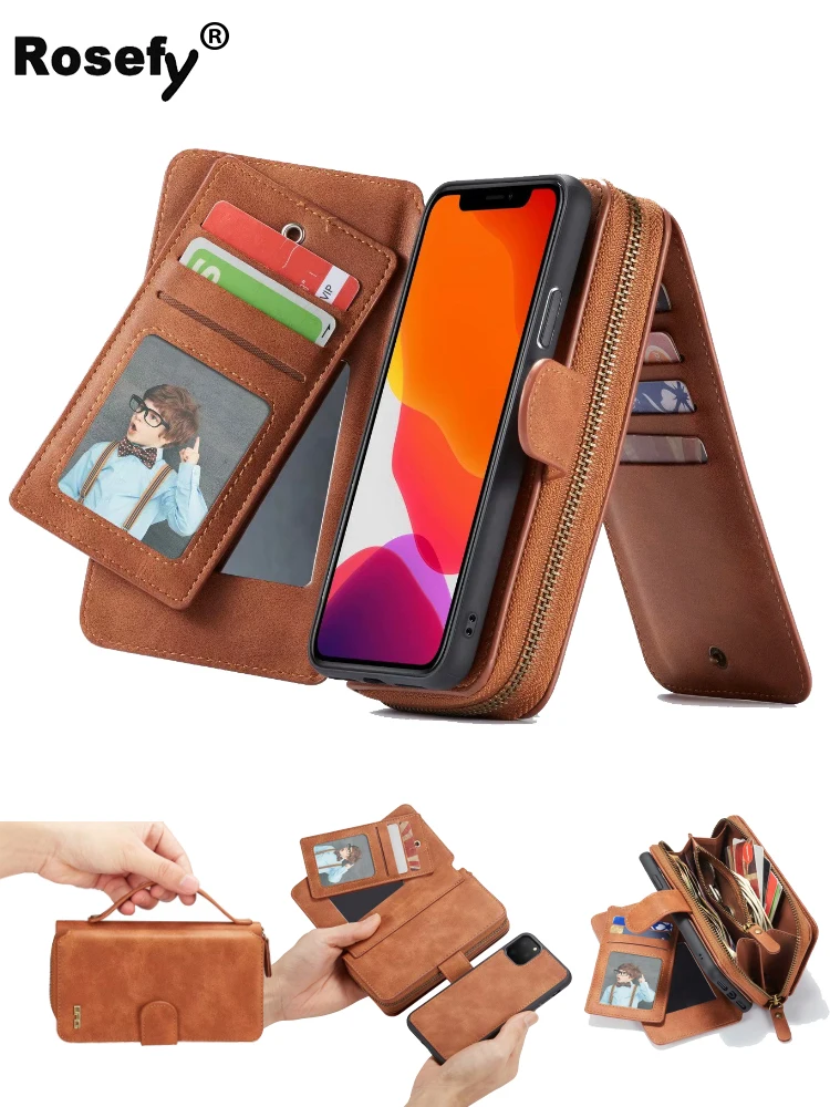 Фото Молнии съемный кошелек Магнитная сумка кожаный чехол для iPhone X XS Max XR 7 6 S Plus samsung (купить)