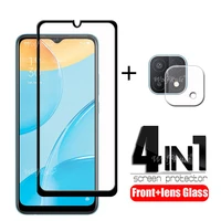 4 in 1 for oppo a15 glass for oppo a15 tempered glass full glue screen protector for oppo a52 a72 a92 reno 4z a53 a15 lens glass