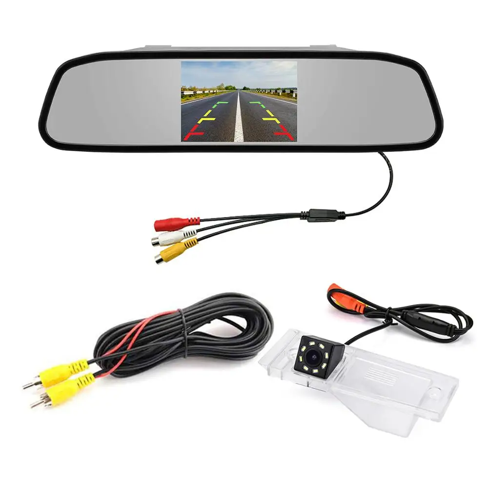 Автомобильный 4 3 дюймовый TFT монитор в зеркале и светодиодный регулируемый угол