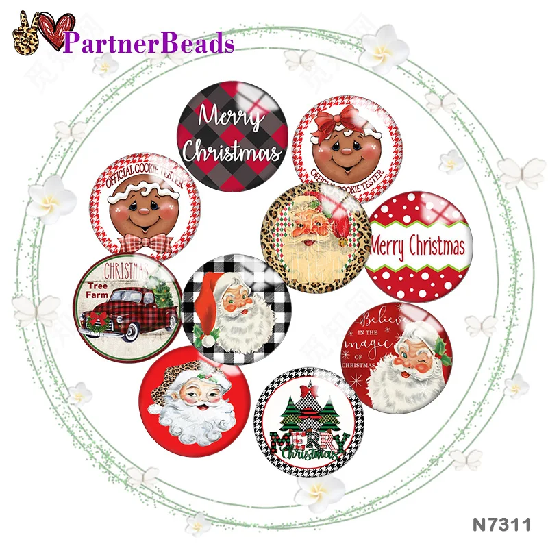 

Красное рождественское изображение, печатная металлическая кнопка «сделай сам», аксессуары, подходит к сумке, шляпе, одежде, обуви N7311