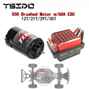 550 щеточный Мотор 12T 21T 29T 35T 60A ESC для 1:10 RC Crawler Axial SCX10 AXI03007 JL 90046 Traxxas TRX4 TRX6 Запчасти для радиоуправляемых автомобилей и лодок