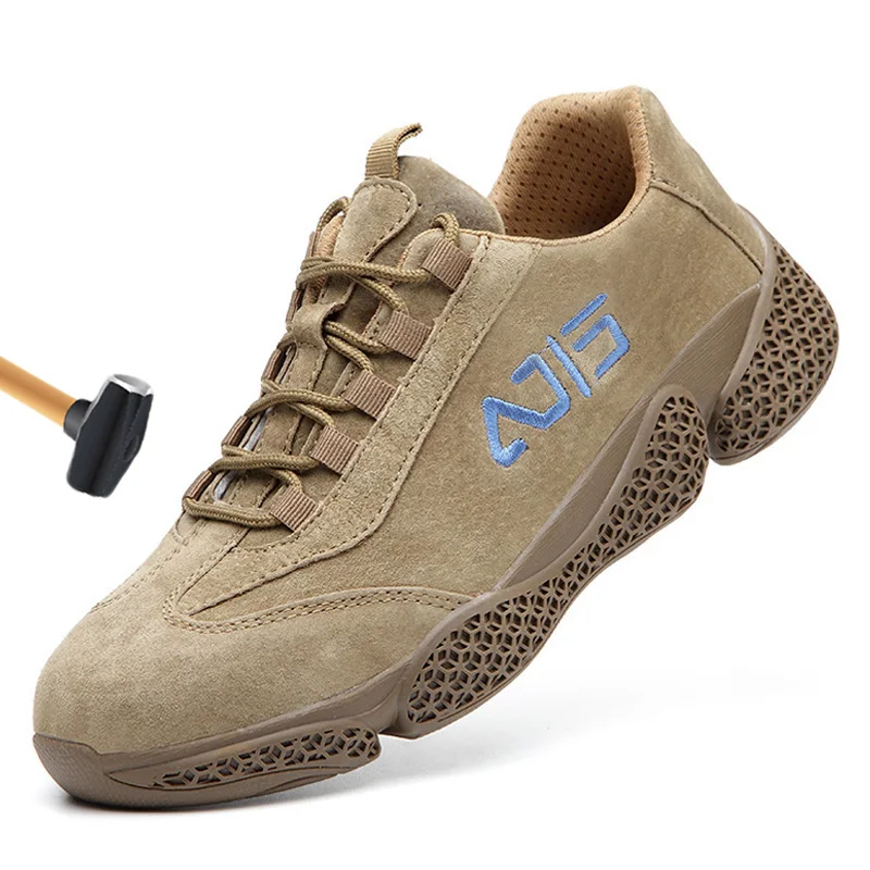 Брендовые рабочие защитные ботинки со стальным носком мужские уличная