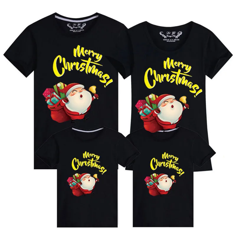 

Family Clothing Christmas Santa Claus Print Kid T-shirts Mommy and Me Clothes Mother Daughter Father Family Matching Outfits