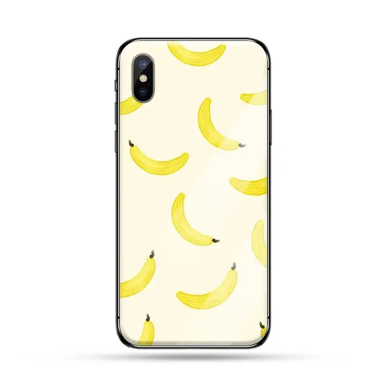 

banana Phone Case Tempered glass For iphone 5C 6 6S 7 8 plus X XS XR 11 PRO MAX