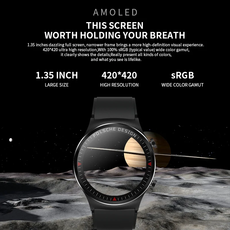 Умные часы MAFAM HW26 для мужчин и женщин с пульсометром HD экраном AMOLED разрешение 420*420