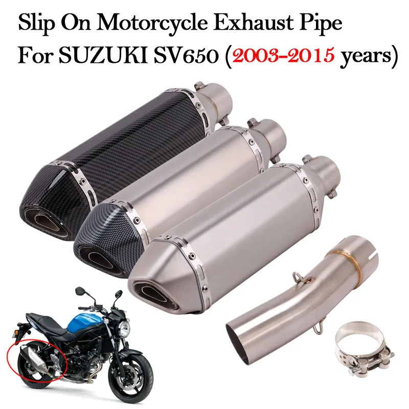 

Slip On Motorcycle Exhaust System Muffler Modified Escape 51mm DB Killer Mivv Middle Link Pipe For SUZUKI SV650 SV 650 2003-2015