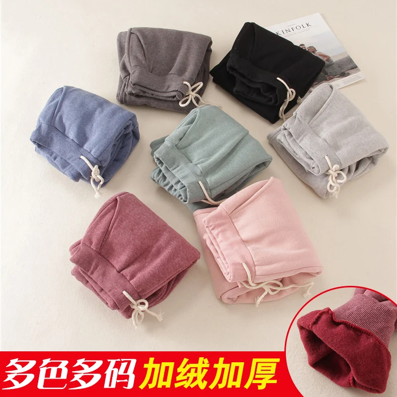 

Autumn Winter Cashmere Warm Pants Women 2020 New Spring Trousers Women Warm Fleece Thick Cashmere Pants Women Loose Pant