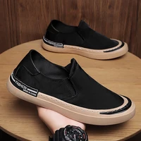 canvas shoes mens sneakers breathable ultra light loafers slip on mens casual shoes hot sale summer walking flat shoes black