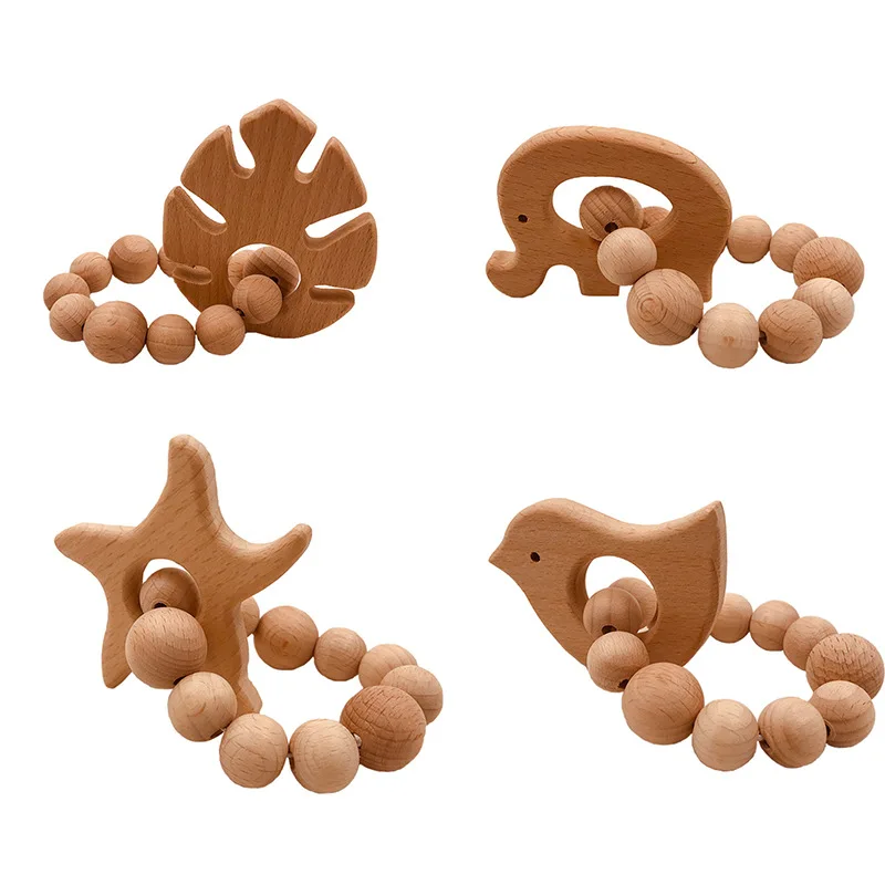 

Wooden Rattle Teether Baby Toys Animal Elephant Wood Beads Hexagon Teether Beads 12mm Tiny Rod Baby Crib Rattle C1742H