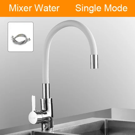 Senlesen Single Cold& Mixer Water Kitchen Faucet Silica Gel Nose Any Direction Rotating Torneira Cozinha Single Handle Tap - Цвет: mixer 1-way
