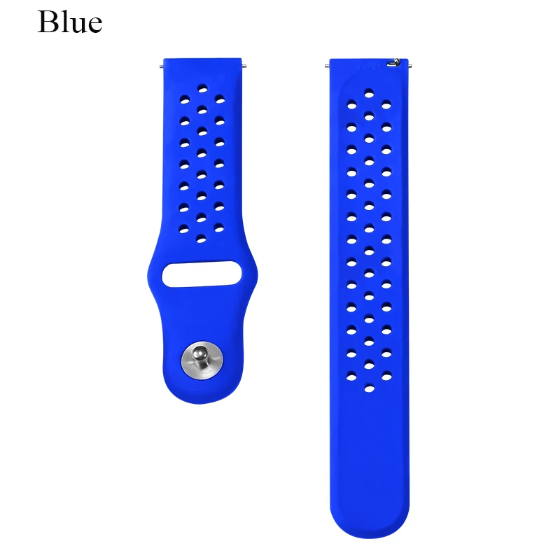 Blue BOORUI Amazfit Bip ремешок спортивный дышащий силикон 20 мм ремешок для Xiaomi Huami Amazfit Bip BIT Lite Youth Smart Watch - Цвет: Blue
