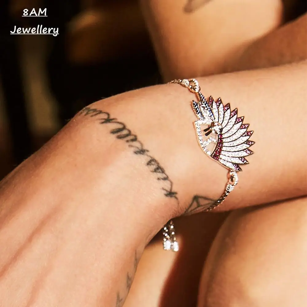 Марокканский Стиль Серебряный Племенной вождь стиль перо браслет женский ins