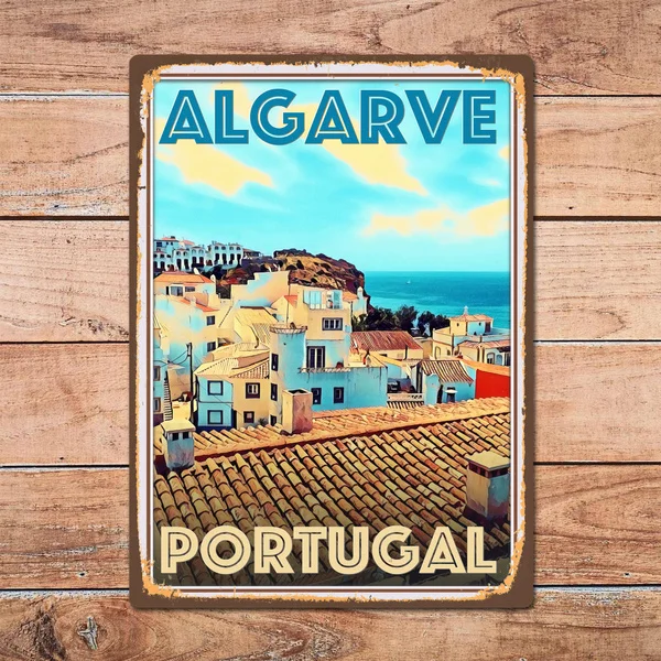

Algarve Portugal Metal Tin Sign Metal Sign Home Room Wall Decor Retro Vintage Style Travel Poster