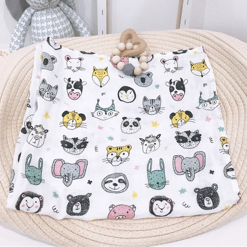 Color Animal Бамбуковое хлопковое детское одеяло s, мягкое детское одеяло для новорожденных, муслиновое Пеленальное Одеяло для кормления, тканевое полотенце, шарф, детские вещи, 60*60 см - Цвет: Color Animal