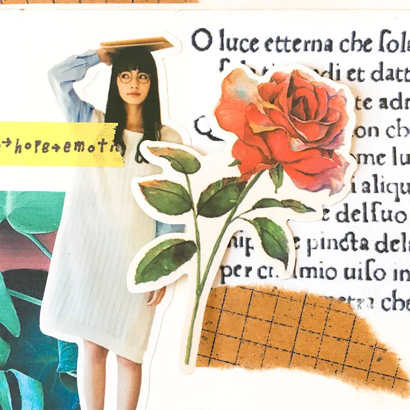 7 шт./упак. Винтаж цветы бумажная наклейка для творчества ремесло Скрапбукинг