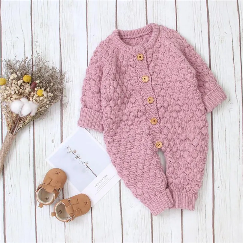 Комбинезон детский вязаный Осень-зима для новорожденных | Детская одежда и обувь