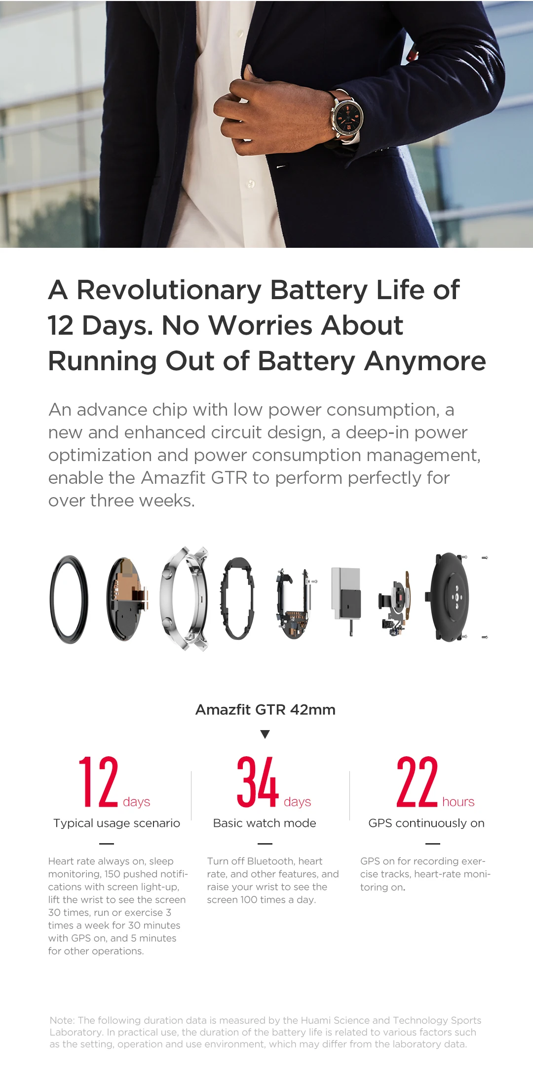 Глобальная версия, Новые смарт-часы Amazfit GTR 42 мм, 5ATM, умные часы, 12 дней, батарея, управление музыкой, для Xiaomi, Android, IOS